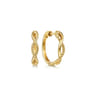 14K Yellow Gold Twisted Rope Huggies