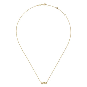 14K Yellow Gold Twisted Rope Infinity Pendant Necklace