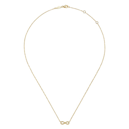 14K Yellow Gold Twisted Rope Infinity Pendant Necklace