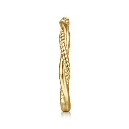 14K Yellow Gold Twisted Rope Intertwining Ring