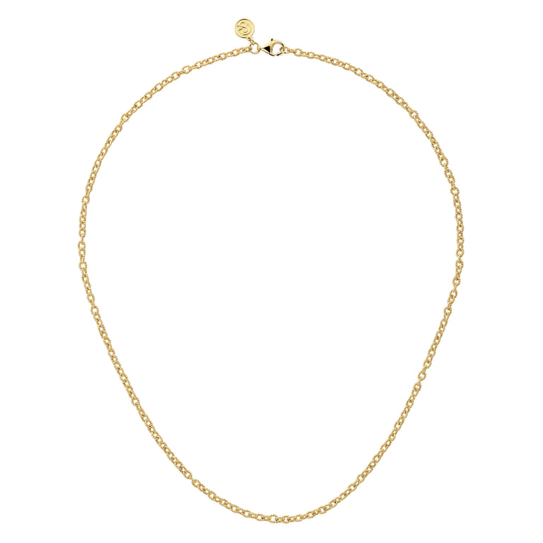 14K Yellow Gold Twisted Rope Link Chain Necklace - Shot 2
