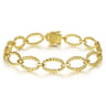 14K Yellow Gold Twisted Rope Oval Link Bracelet
