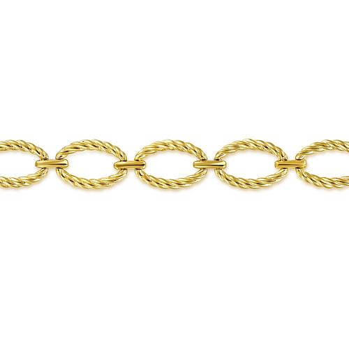 14K Yellow Gold Twisted Rope Oval Link Bracelet - Shot 2