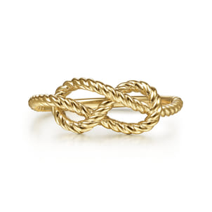 14K Yellow Gold Twisted Rope Pretzel Ring