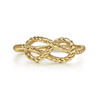 14K Yellow Gold Twisted Rope Pretzel Ring
