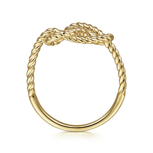 14K Yellow Gold Twisted Rope Pretzel Ring