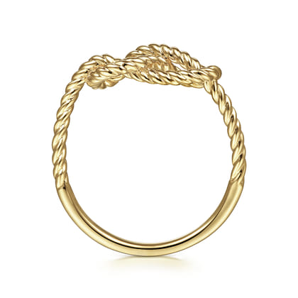 14K Yellow Gold Twisted Rope Pretzel Ring
