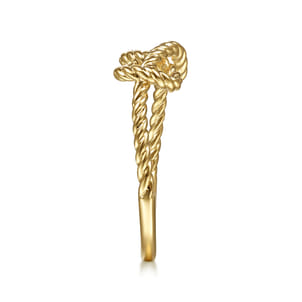 14K Yellow Gold Twisted Rope Pretzel Ring