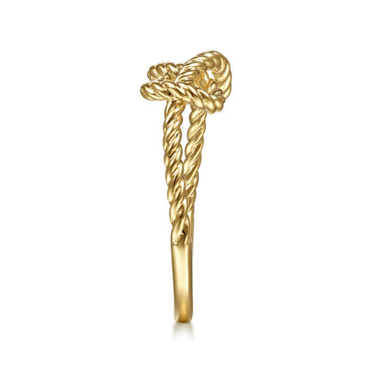 14K Yellow Gold Twisted Rope Pretzel Ring