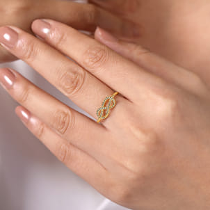 14K Yellow Gold Twisted Rope Pretzel Ring