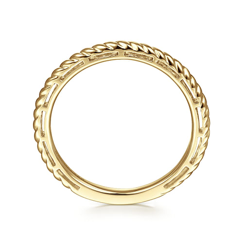 14K Yellow Gold Twisted Rope Stackable Ring - Shot 2