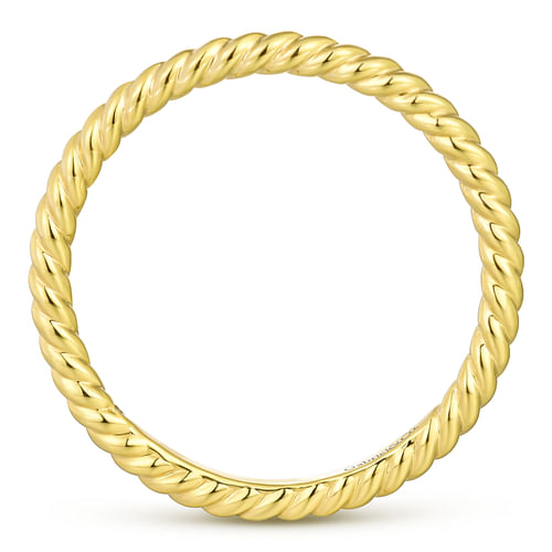 14K Yellow Gold Twisted Rope Stackable Ring - Shot 2