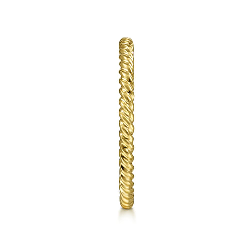 14K Yellow Gold Twisted Rope Stackable Ring - Shot 4