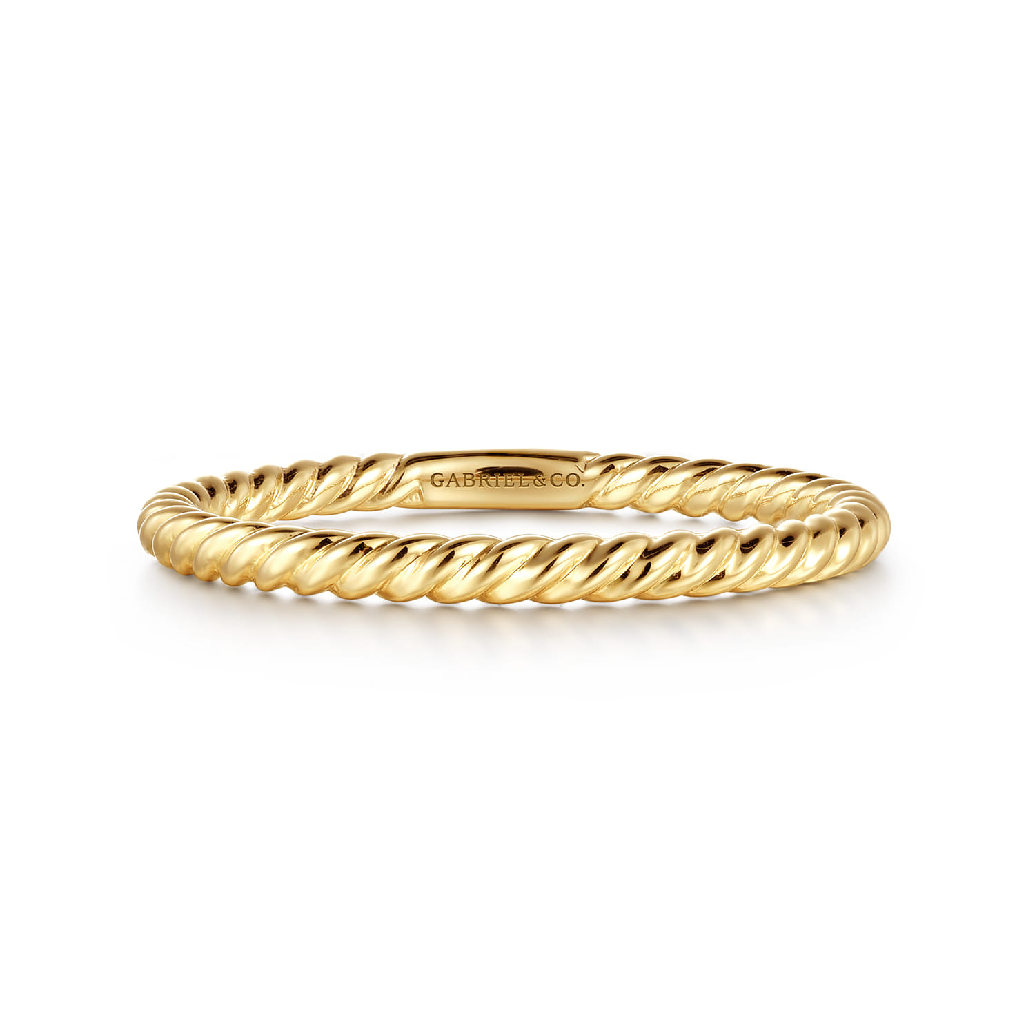 Straight Wedding Ring in 14k Yellow Gold with   at Gabriel & Co. - Shot 1