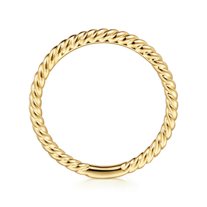 14K Yellow Gold Twisted Rope Stackable Wedding Band