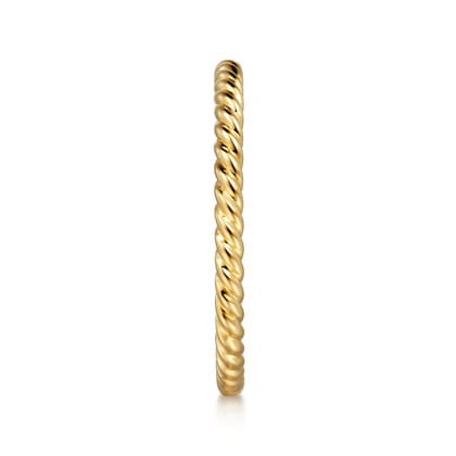 14K Yellow Gold Twisted Rope Stackable Wedding Band