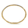 14K Yellow Gold Twisted Rope and Diamond Bangle - 0.4 ct