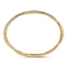 14K Yellow Gold Twisted Rope and Diamond Bangle - 0.4 ct