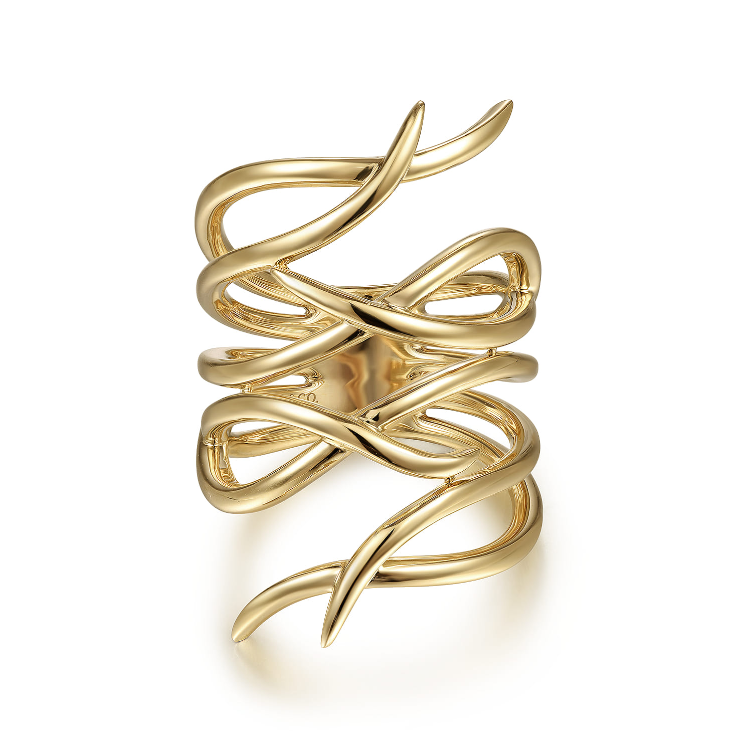 14K Yellow Gold Twisted Vine Statement Ring - Shot 1