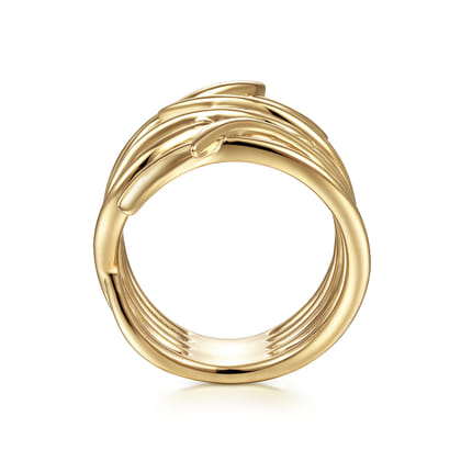 14K Yellow Gold Twisted Vine Statement Ring