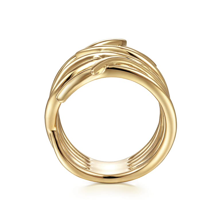 14K Yellow Gold Twisted Vine Statement Ring - Shot 2