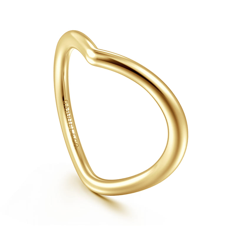 14K Yellow Gold V Matching Wedding Band - Shot 3