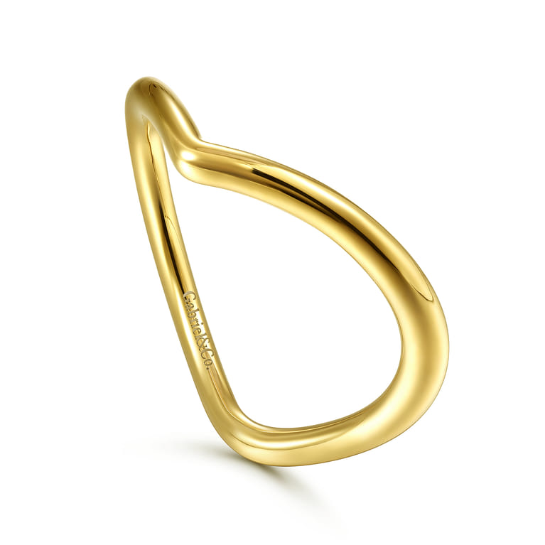 14K Yellow Gold V Matching Wedding Band - Shot 3