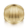14K Yellow Gold Vertical Line Cigar Puff Band