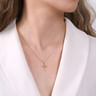 14K Yellow Gold Vintage Inspired Cross Pendant Necklace