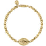 14K Yellow Gold Virgin Mary Beaded Bracelet