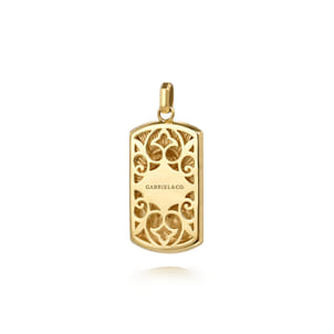 14K Yellow Gold Virgin Mary  Jesus Men's Pendant