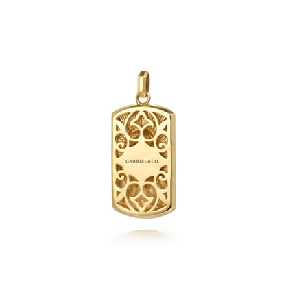 14K Yellow Gold Virgin Mary  Jesus Men's Pendant