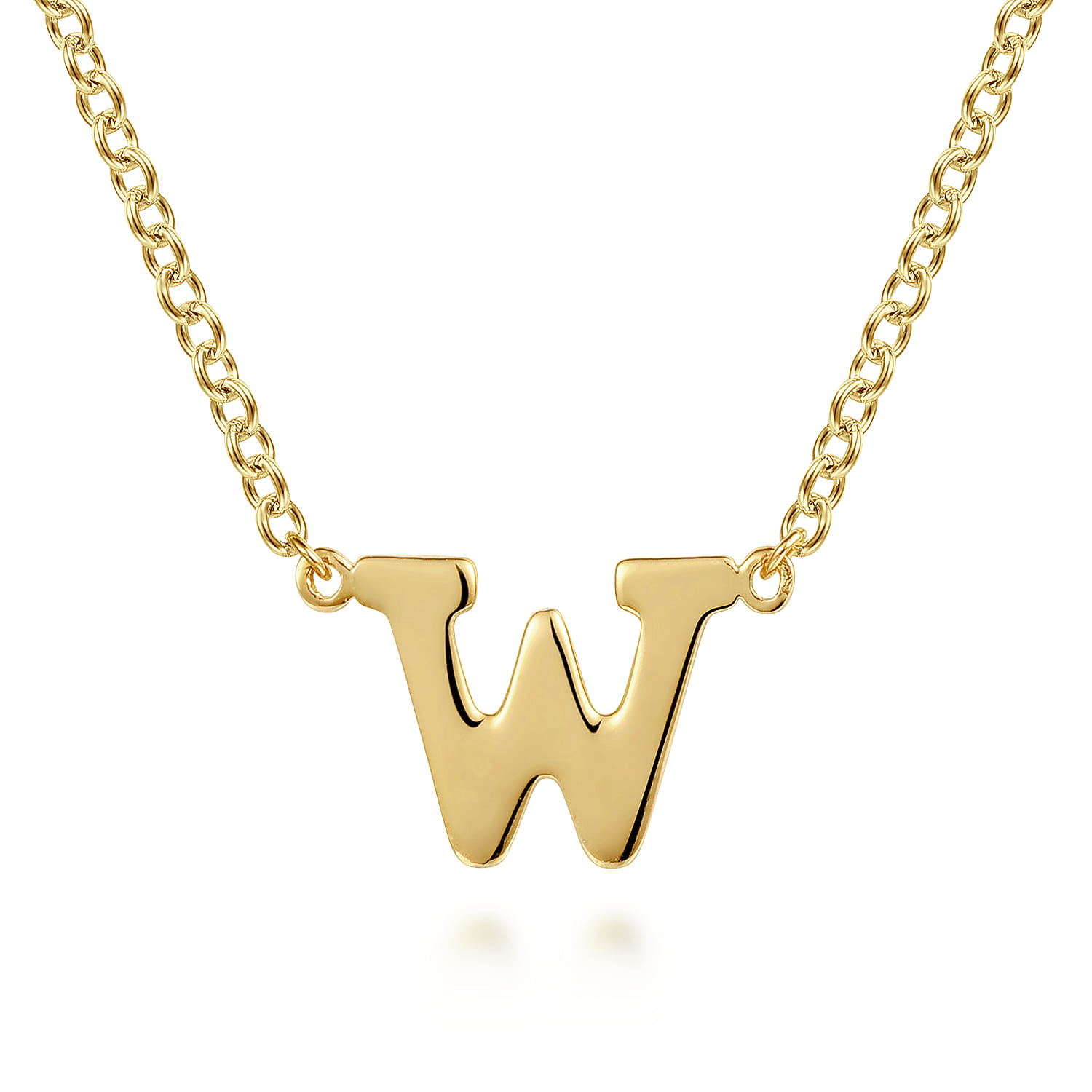 14K Yellow Gold W Initial Necklace - Shot 1