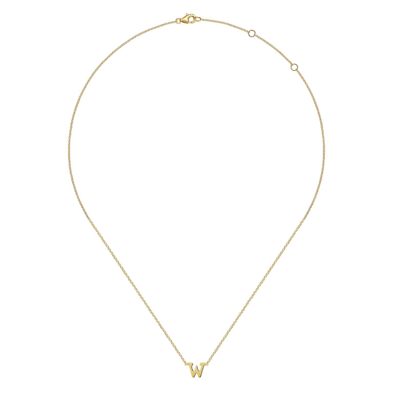 14K Yellow Gold W Initial Necklace - Shot 2
