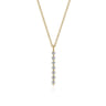 14K Yellow Gold White Sapphire Bar Necklace