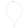 14K Yellow Gold White Sapphire Bar Necklace