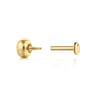 14K Yellow Gold White Sapphire Bezel Set Flat Back Stud Single Earring