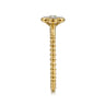 14K Yellow Gold White Sapphire Cluster Clover and Bujukan Bead Stackable Ring