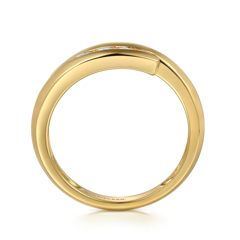 14K Yellow Gold White Sapphire Ladies Ring - Shot 2
