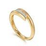 14K Yellow Gold White Sapphire Ladies Ring