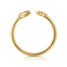 14K Yellow Gold White Sapphire Moon and Star Open Ladies Ring