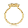 14K Yellow Gold White Sapphire Open Heart Ladies Ring