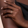 14K Yellow Gold White Sapphire Open Heart Ladies Ring