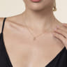 14K Yellow Gold White Sapphire Pendant Necklace-Bujukan