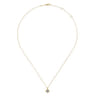14K Yellow Gold White Sapphire Pendant Necklace