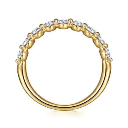 14K Yellow Gold White Sapphire Stackable Ring