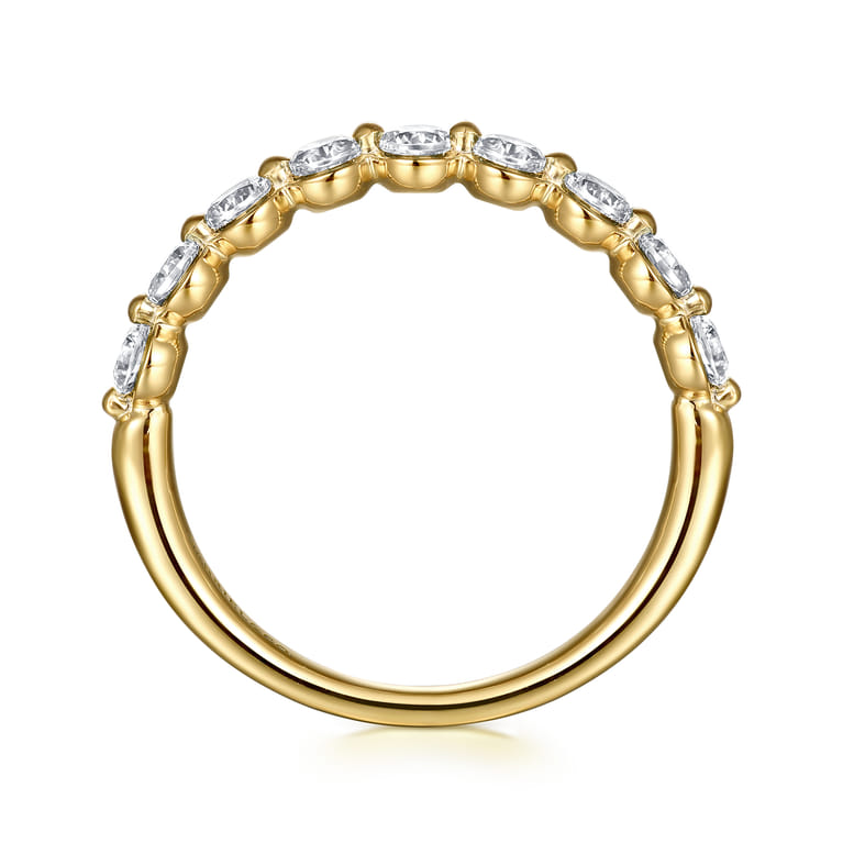 14K Yellow Gold White Sapphire Stackable Ring - Shot 2