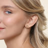 14K Yellow Gold White Sapphire Stud Earrings- Bujukan