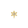 14K Yellow Gold White Sapphire Stud Single Flat Back Earring