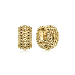 14K Yellow Gold Wide Bujukan 15mm Huggies